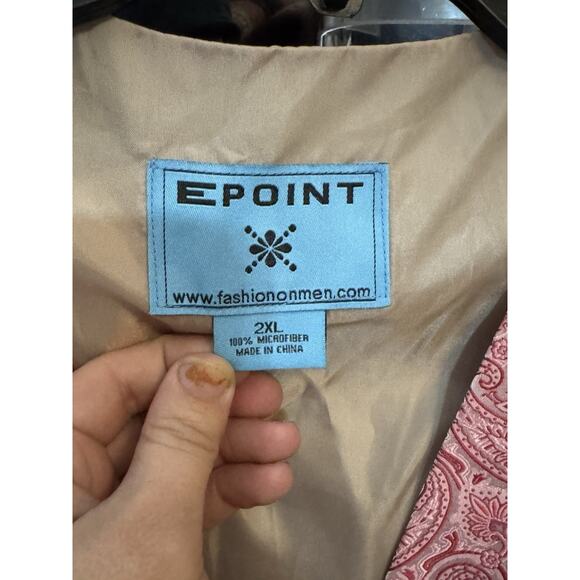 Epoint Men’s Pink Paisley Formal 5 Button Vest 2XL Microfiber - Picture 3 of 5